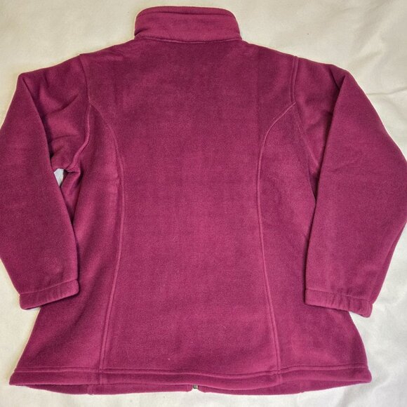 Columbia Womens Full-Zip Fleece Jacket 1X Berry Color Warm Outerwear Polyester - Picture 6 of 8